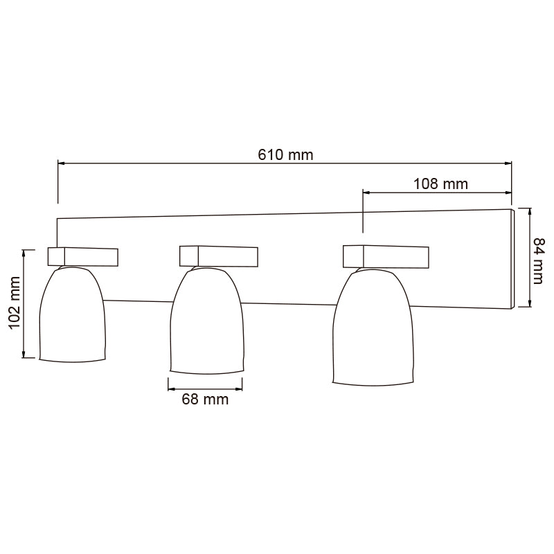 Arbotante Deco. 60W 100-240V Satin