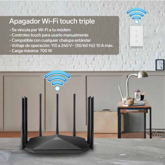 Apagador WI-FI Touch Triple Steren