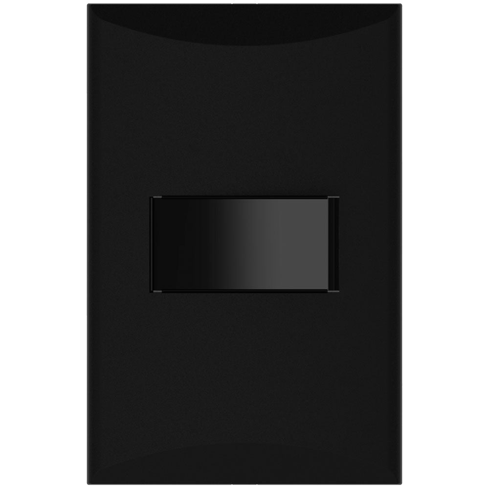 Placa Interruptor Sencillo Eagle Negro Linea Plata