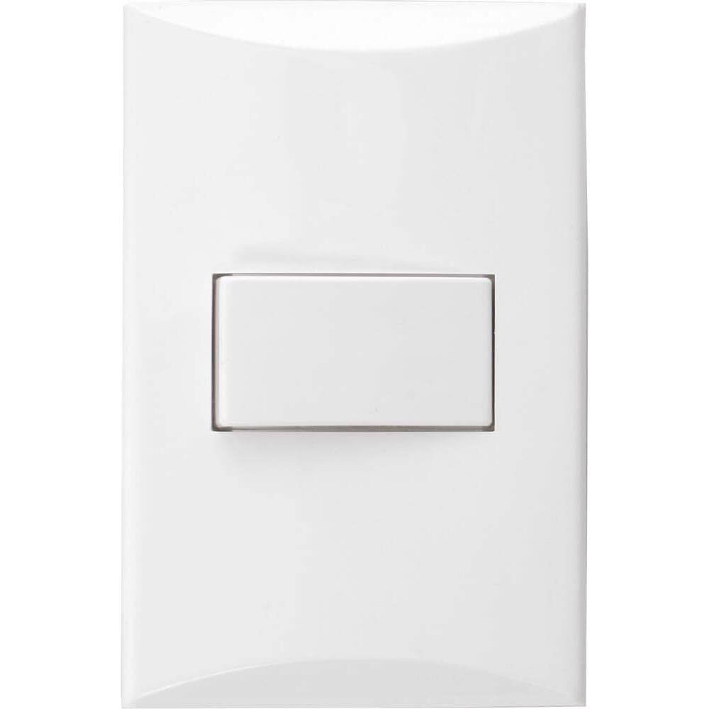 Placa Interruptor Sencillo Eagle Blanca Linea Plata