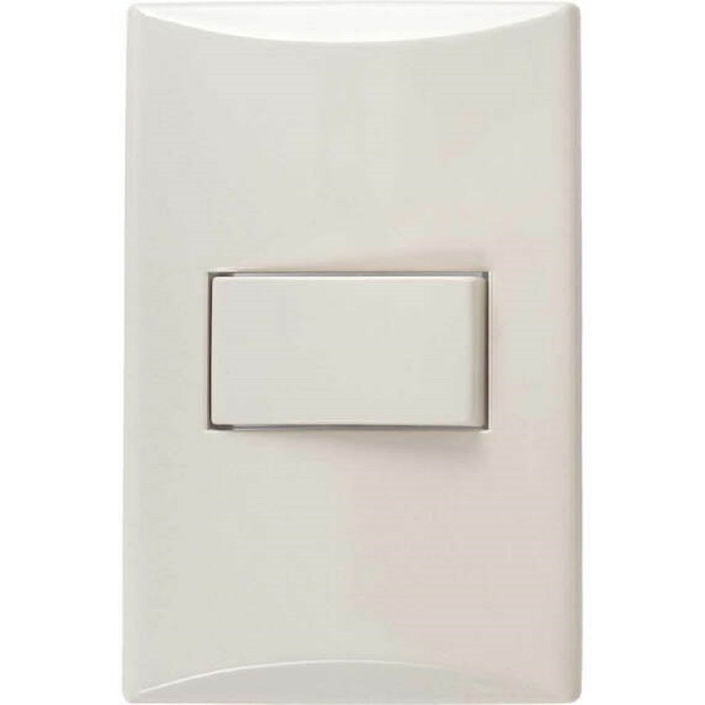 Placa Interruptor Sencillo Eagle Marfil Linea Plata