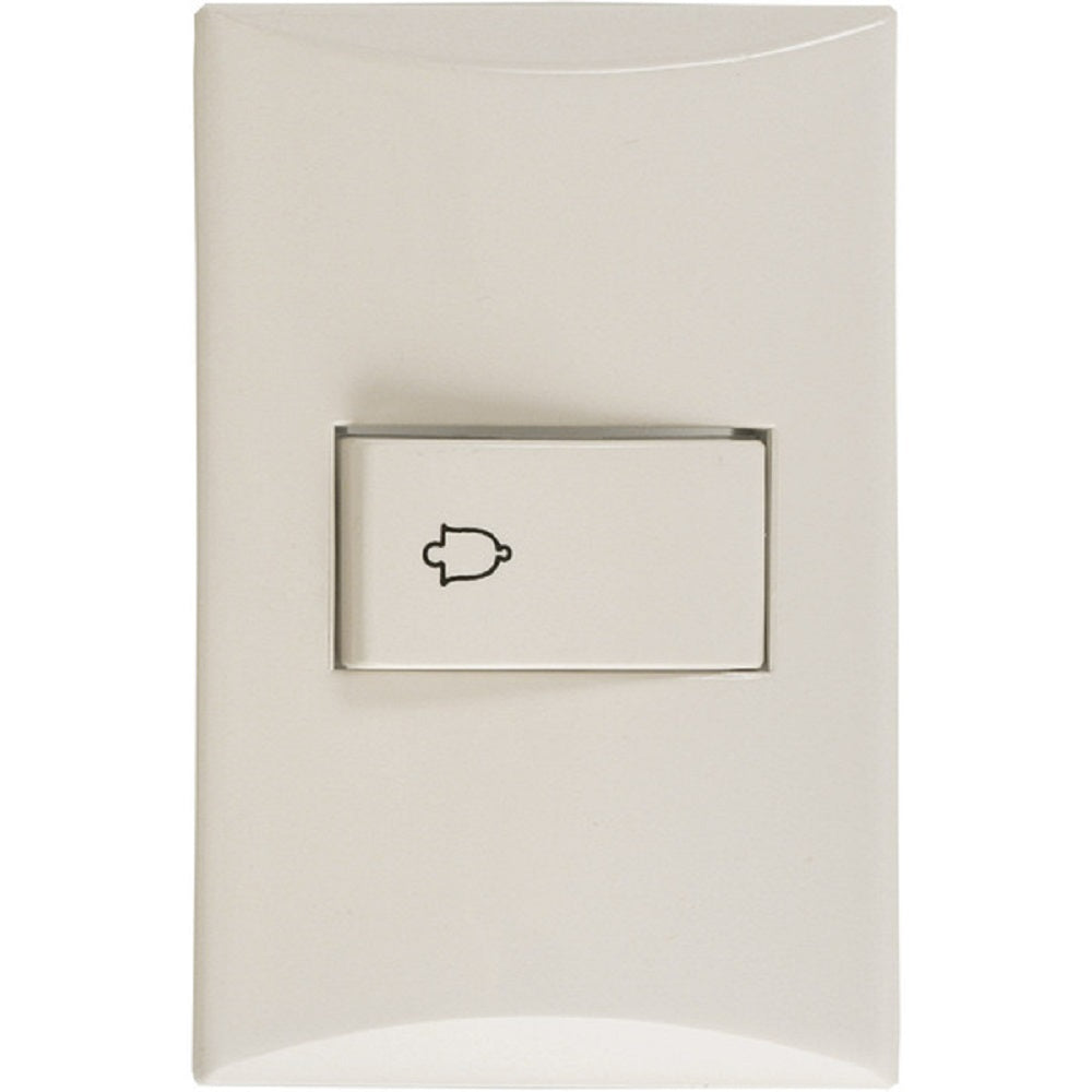 Placa Pulsador De Timbre Marfil Eagle Linea Plata