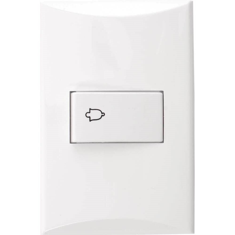 Placa Pulsador De Timbre Blanca Eagle Linea Plata