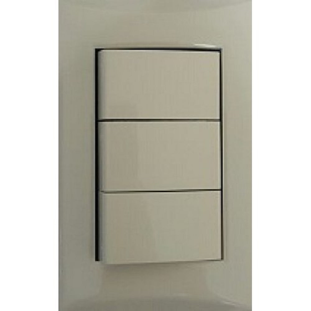 Placa Interruptor Triple Marfil Eagle Linea Plata