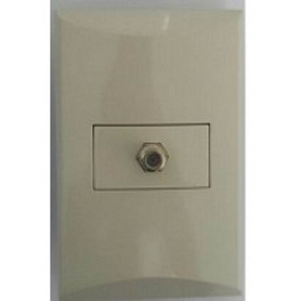 Placa Tv Para Cable Coaxial Marfil Eagle Linea Plata