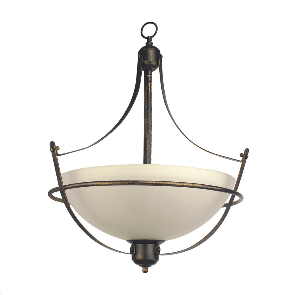 Lamp.techo 3XE27-60W No Incluido 110-240V Vidrio Blanco Marble Acabado Bronce