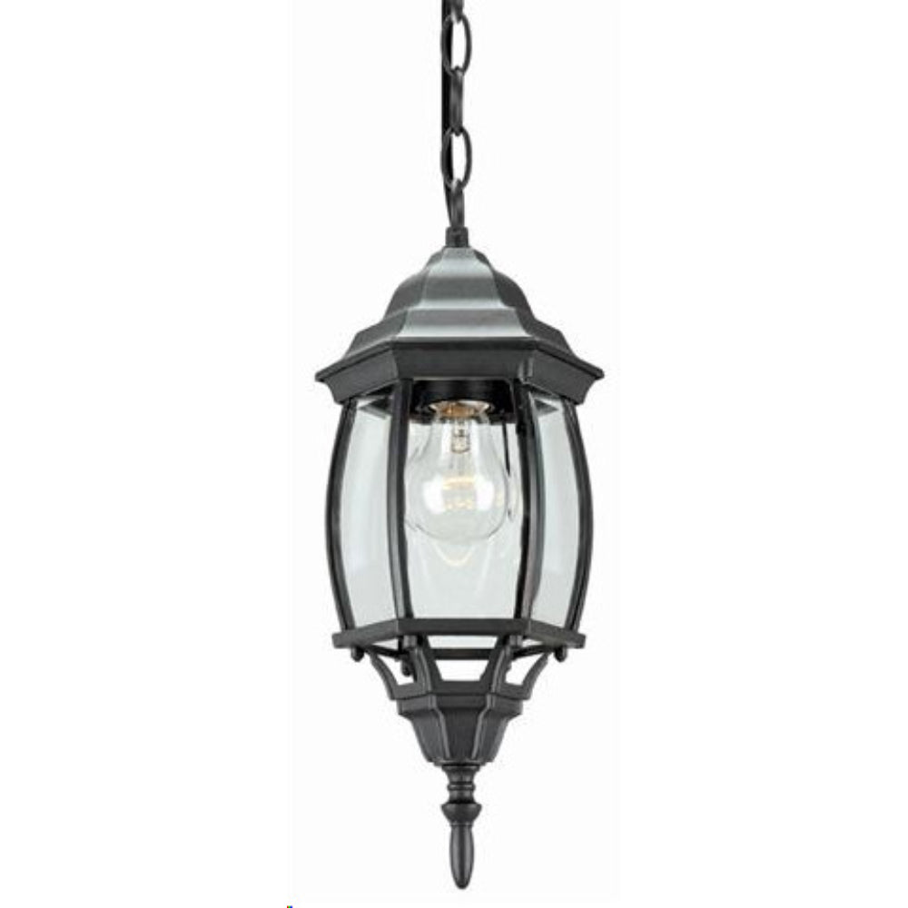 Lamp. Techo Exterior 1XE27-100W No Incluido 100-240V Acabado Negro Pantalla Vidrio Claro