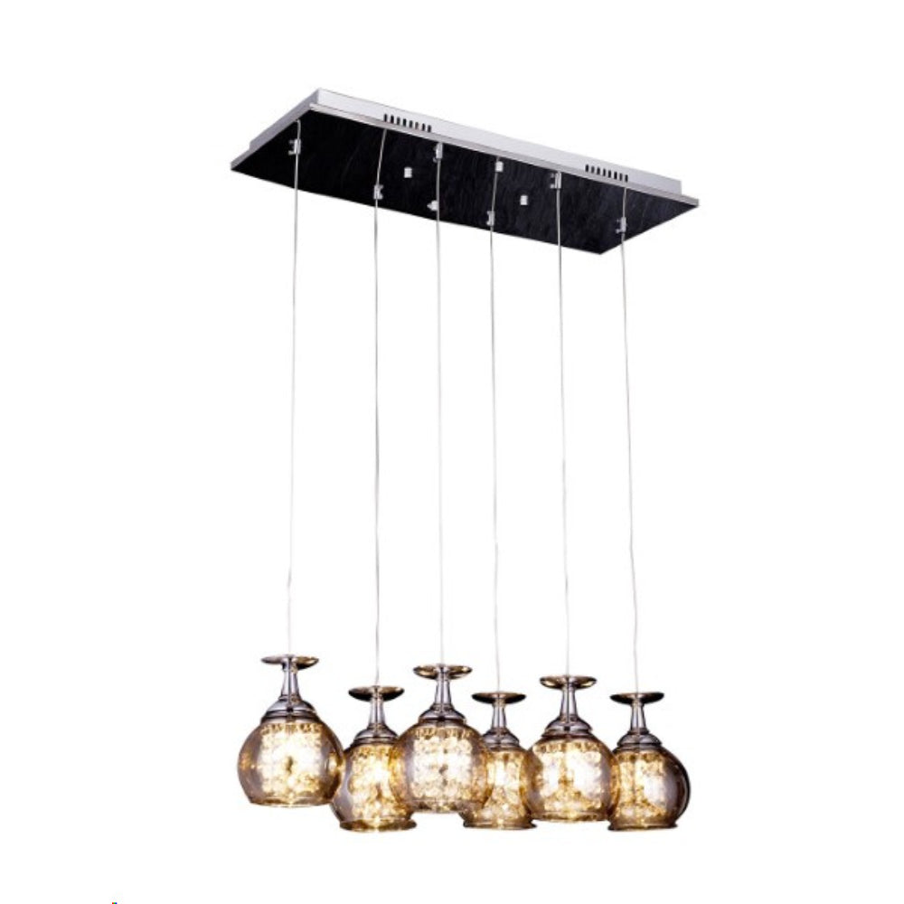 Lamp.techo Cristal K9 6XG4-20W No Incluido 110-130V/60HZ Pantalla Cristal Color Topaz