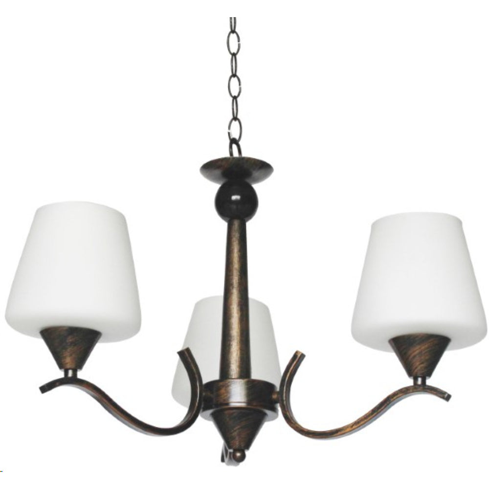 Lamp.techo Colgante 3XE27-60W No Incluido 110-240V Vidrio Opal Acabado Bronce