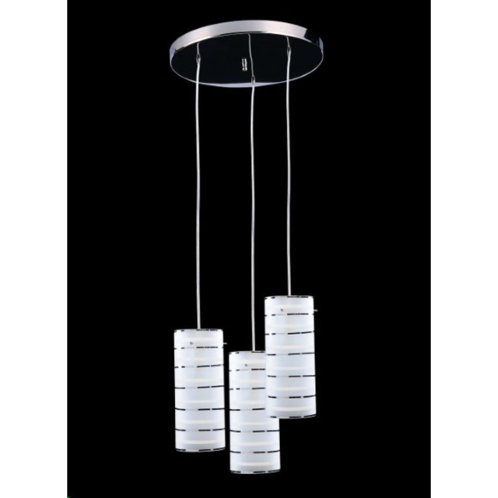 Lamp.techo 3XE27-60W 110-240V Pantallas De Vidrio Acabado Cromado