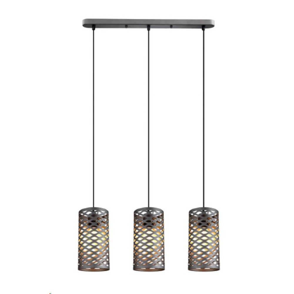 Lamp.techo Colgante 3XE27-60W No Incluido 110-240V Acabado Gris