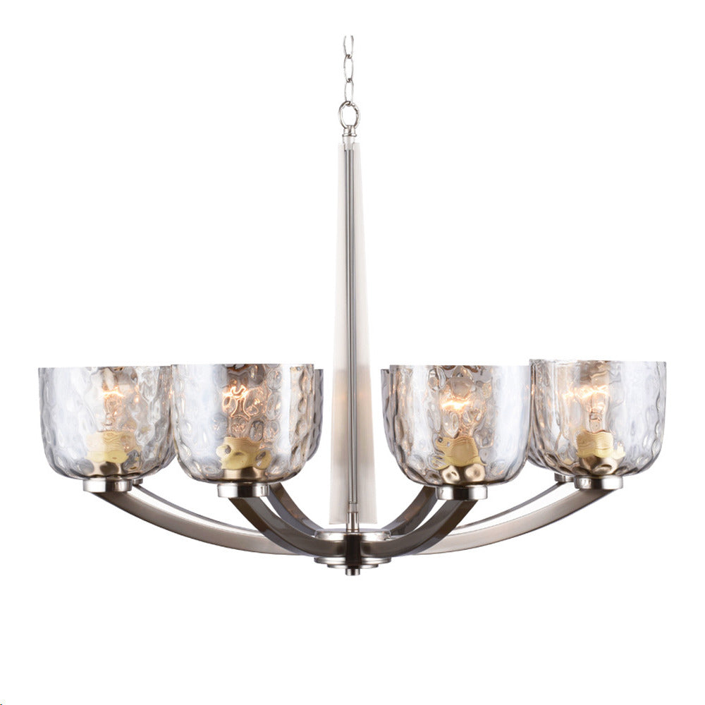 Lamp.techo Colgante 8XE27-60W No Incluido 110-240V/50-60HZ Acabado Satin Nickel