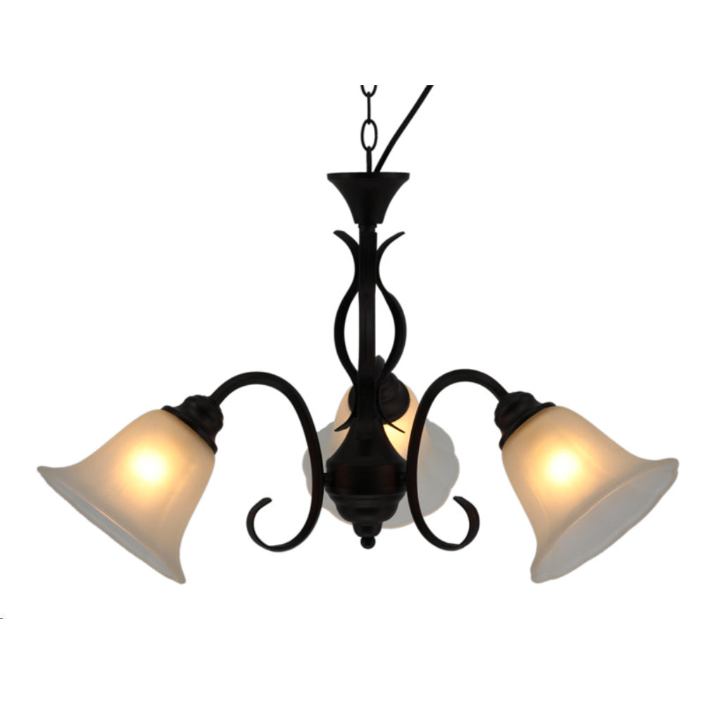Lamp.techo Colgante 3XE27-60W No Incluido 110-240V Acabado Coffee Vidrio Blanco Marble