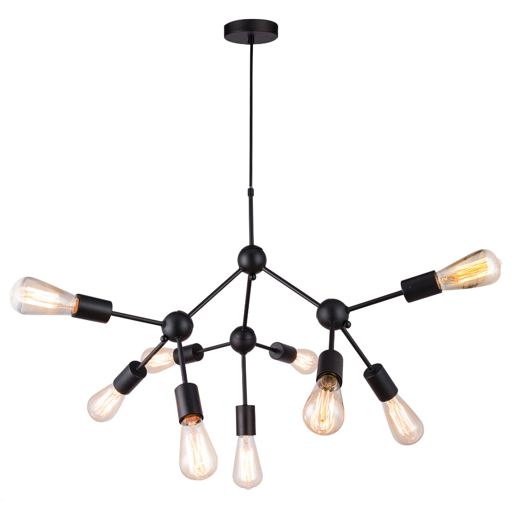 Lamp.techo Colgante 9XE27-40W No Incluido 110-240V Acabado Negro