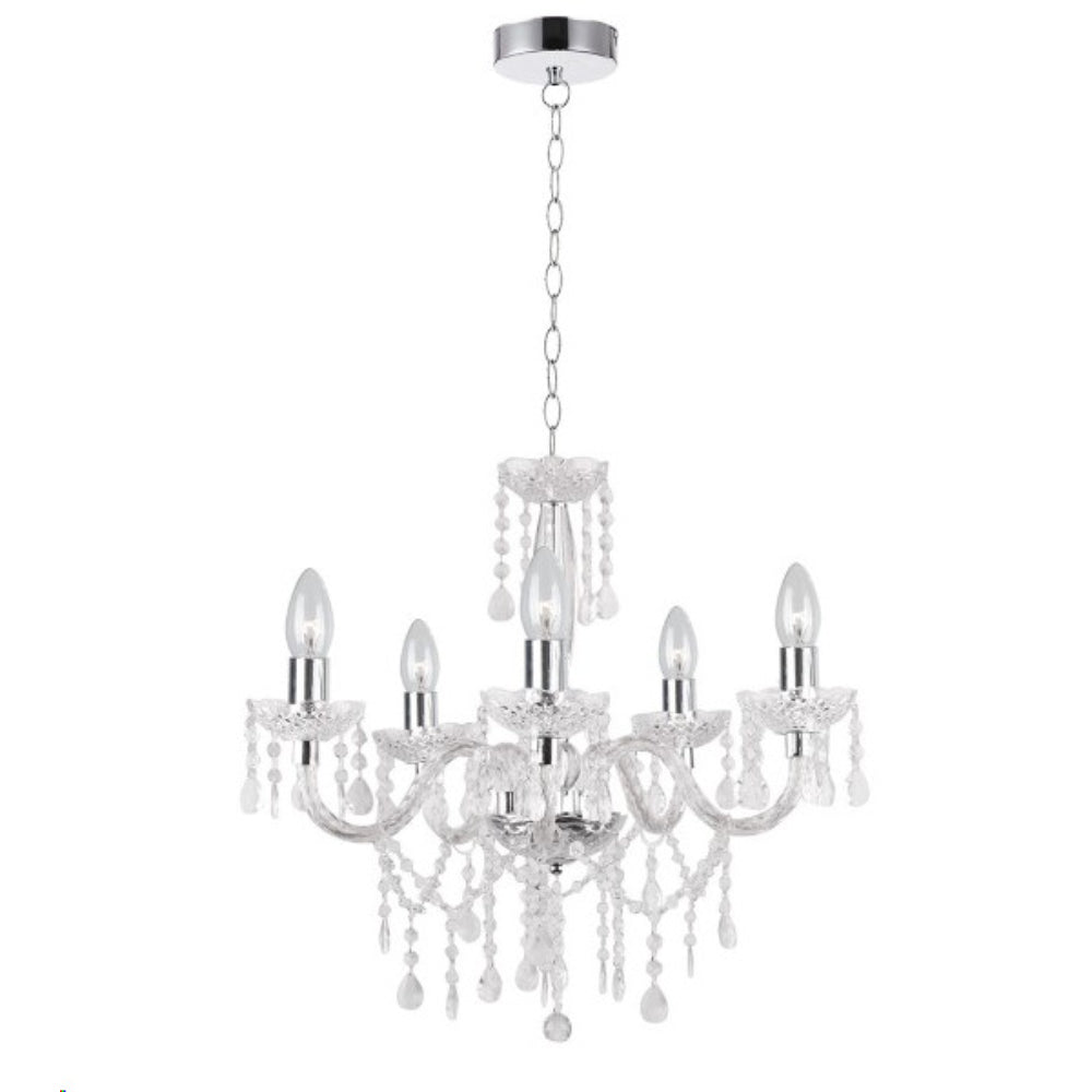 Lamp.techo Colgante 5XE12-30W No Incluido 110-240V/50-60HZ Acabado Clear