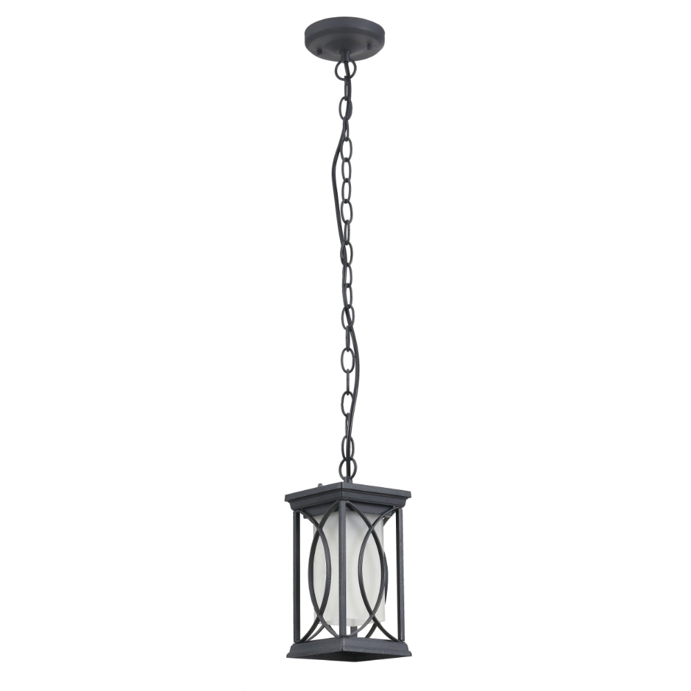Lamp.techo Exterior 1XE27-60W No Incluido Vidrio Frosted Acabado Negro