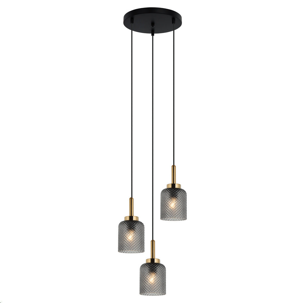 Lamp.techo 3XE27-40W No Incluido 110-240V 50-60HZ Pantallas De Vidrio Ahumado