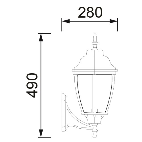 Farol De Pared 1X75W Antique Grande Luxlite (LUM292)