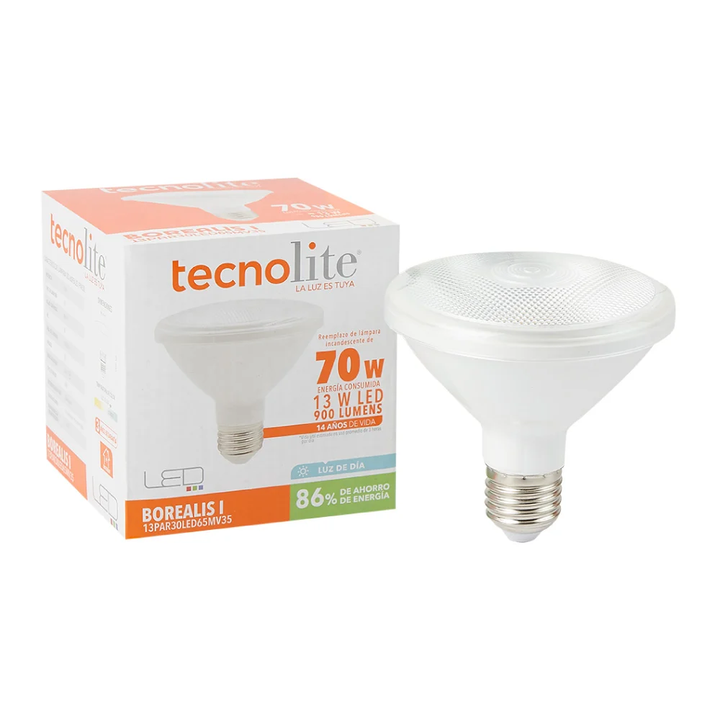 Foco PAR30 LED 13 W, Luz De Día, Base E27, IP65, No Atenuable