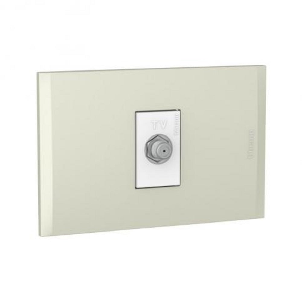 Placa Tv Sencilla Tipo Fitting Coaxial Nobile Champagne Bticino