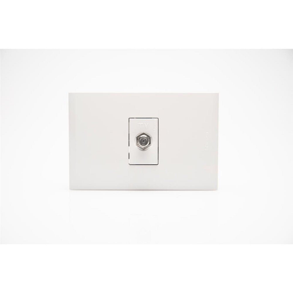 Placa Tv Sencilla Tipo Fitting Coaxial Nobile Blanco Bticino