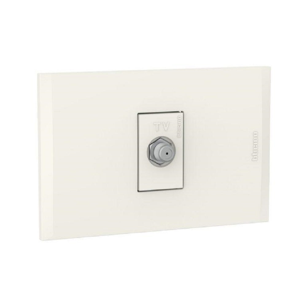 Placa Tv Sencilla Tipo Fitting Coaxial Nobile Marfil Bticino