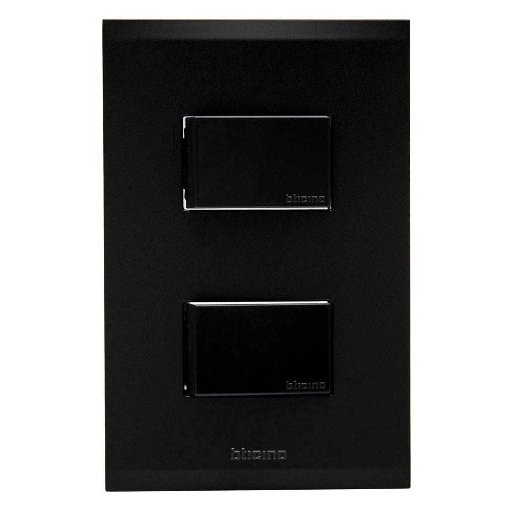 Placa Switch Doble 15A Nobile Negro Bticino