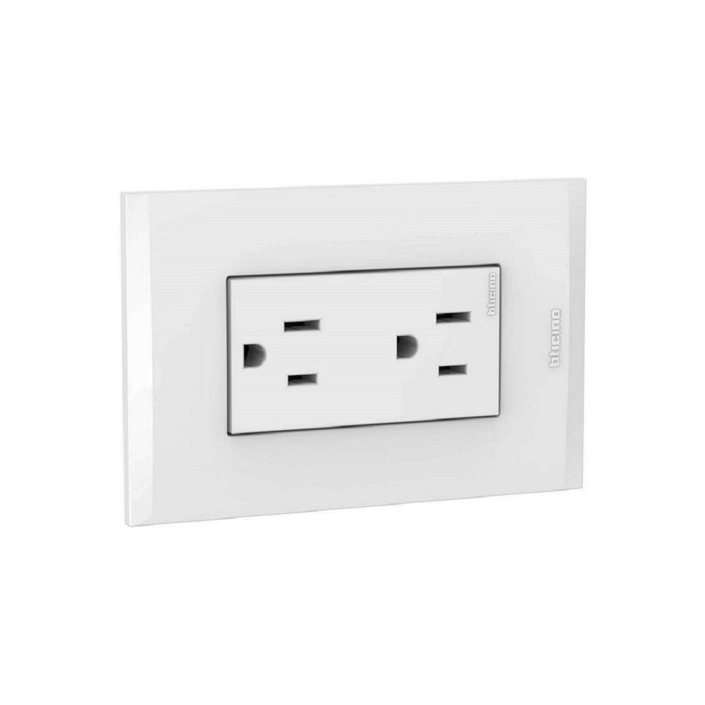 Placa Tomacorriente Polarizada 15A Nobile Blanco Bticino