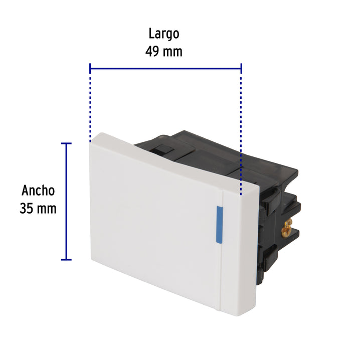 Interruptor Sencillo 1.5 Módulos,línea Española,color Blanco
