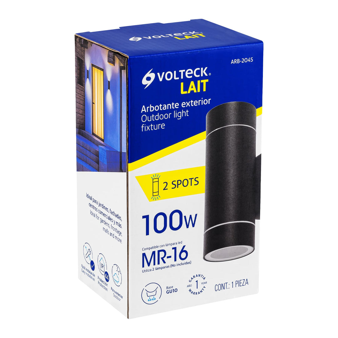 Arbotante Exterior, 2XMR16GU10, Negro