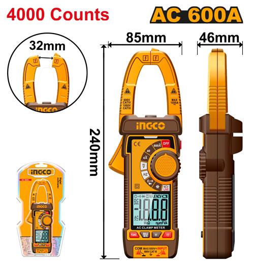 Amperimetro Digital De Gancho AC/DC600A Super Ingco