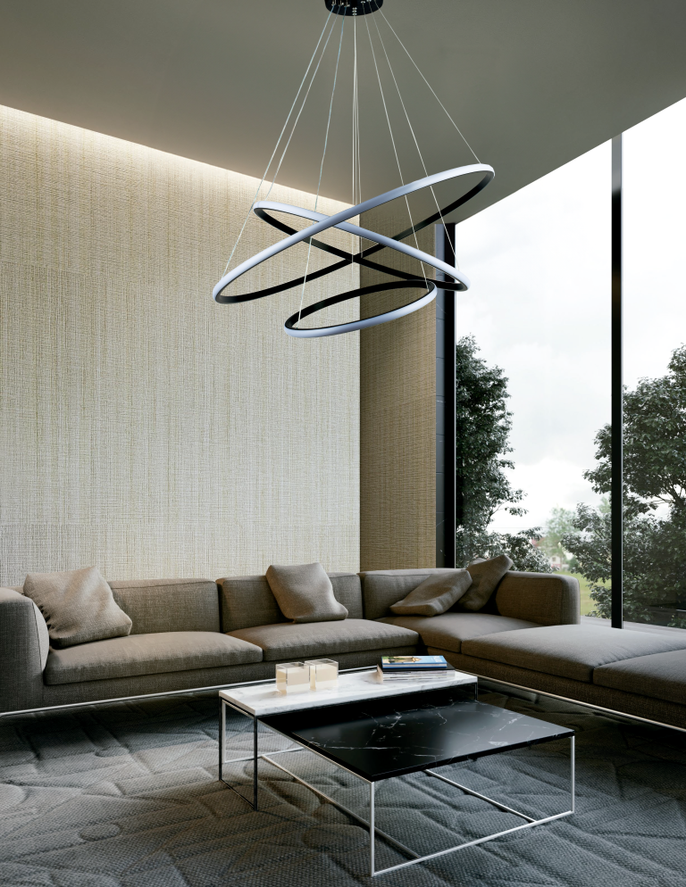 Lampara Colgante LED Negra 112W Cct
