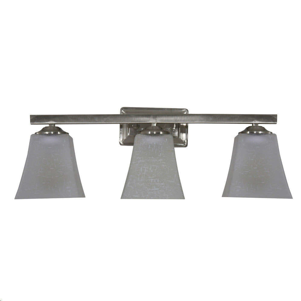 Lamp.pared 3XE27-60W 110-240V Satin Nickel + Frosted Glass