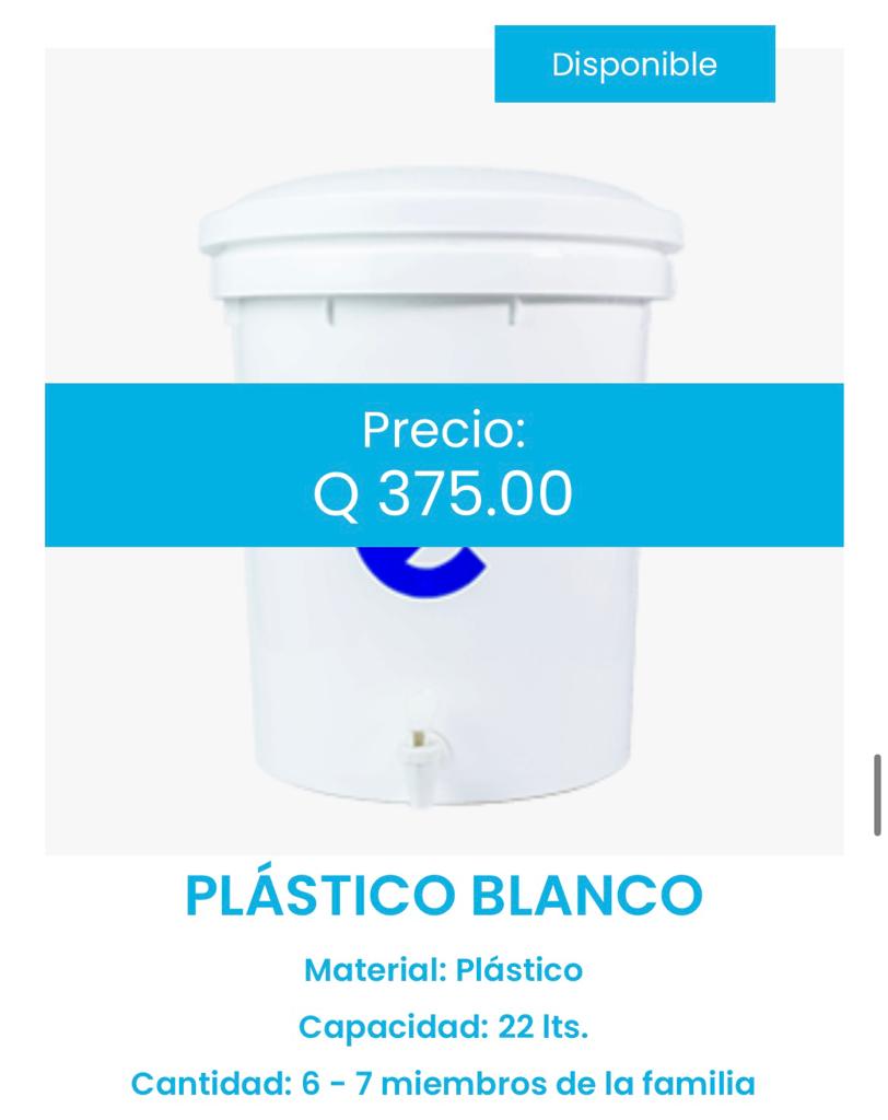 Ecofiltro Plastico Blanco