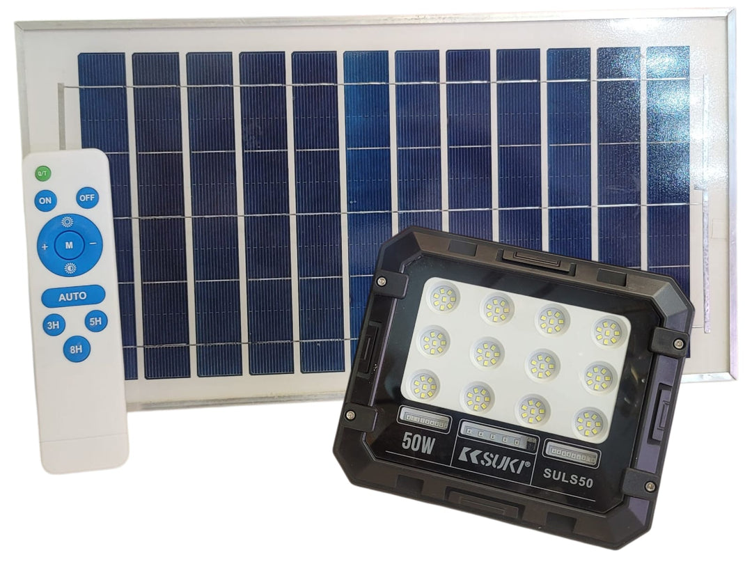 Reflector De 50W Con Panel Solar Suki