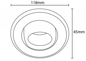 Base Para Ojo De Buey MR16 Dirigible P/ Caja Octagonal Blanca