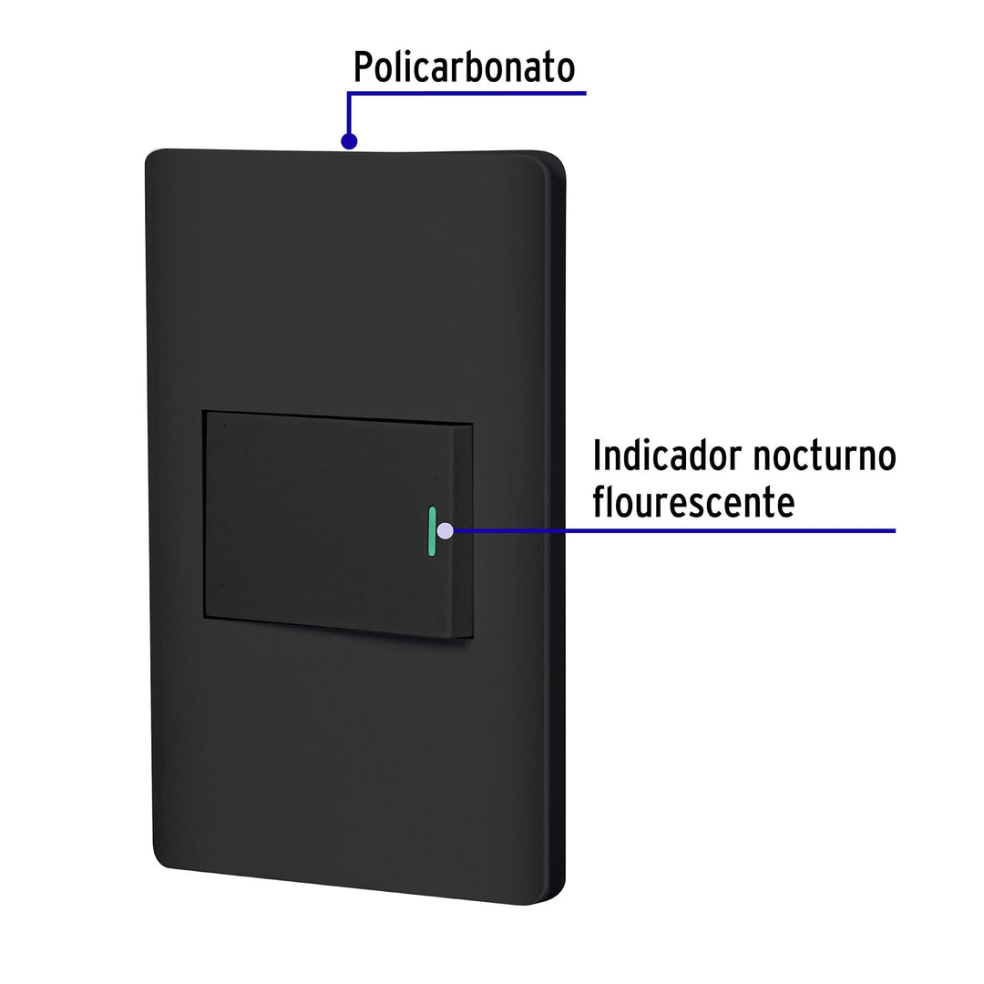 Placa Armada Negra 1 Interruptor De 3 Vías 1.5 Mód, Lisboa