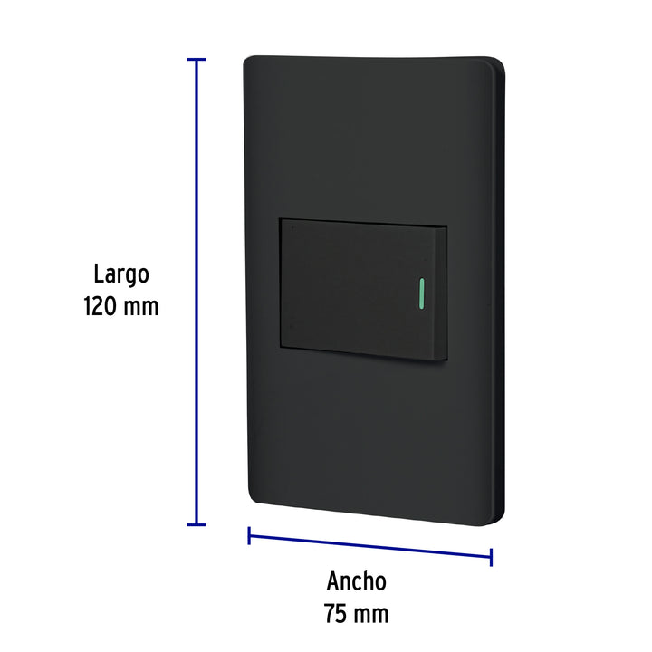 Placa Armada Negra 1 Interruptor De 3 Vías 1.5 Mód, Lisboa