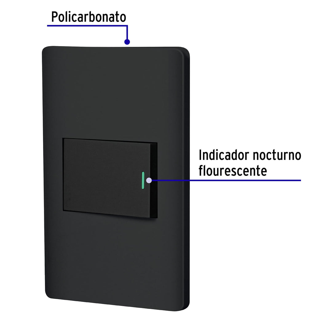 Placa Armada Negra 1 Interruptor 1.5 Módulos, Lisboa