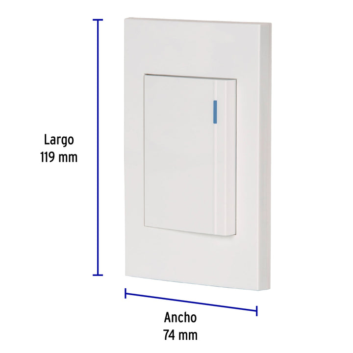 Placa Armada 1 Interruptor, 3 Módulos, Española, Blanco