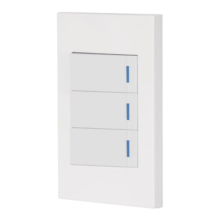 Placa Armada 3 Interruptores, 1 Módulo, Española, Blanco