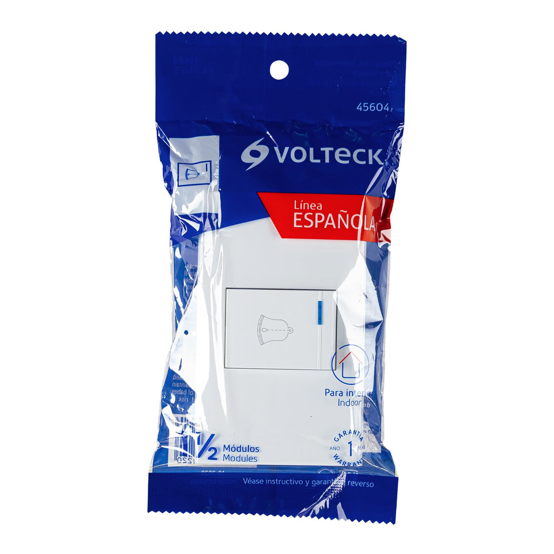 Placa Armada 1 Interruptor De TIMBRE,1.5MOD, Española,blanco