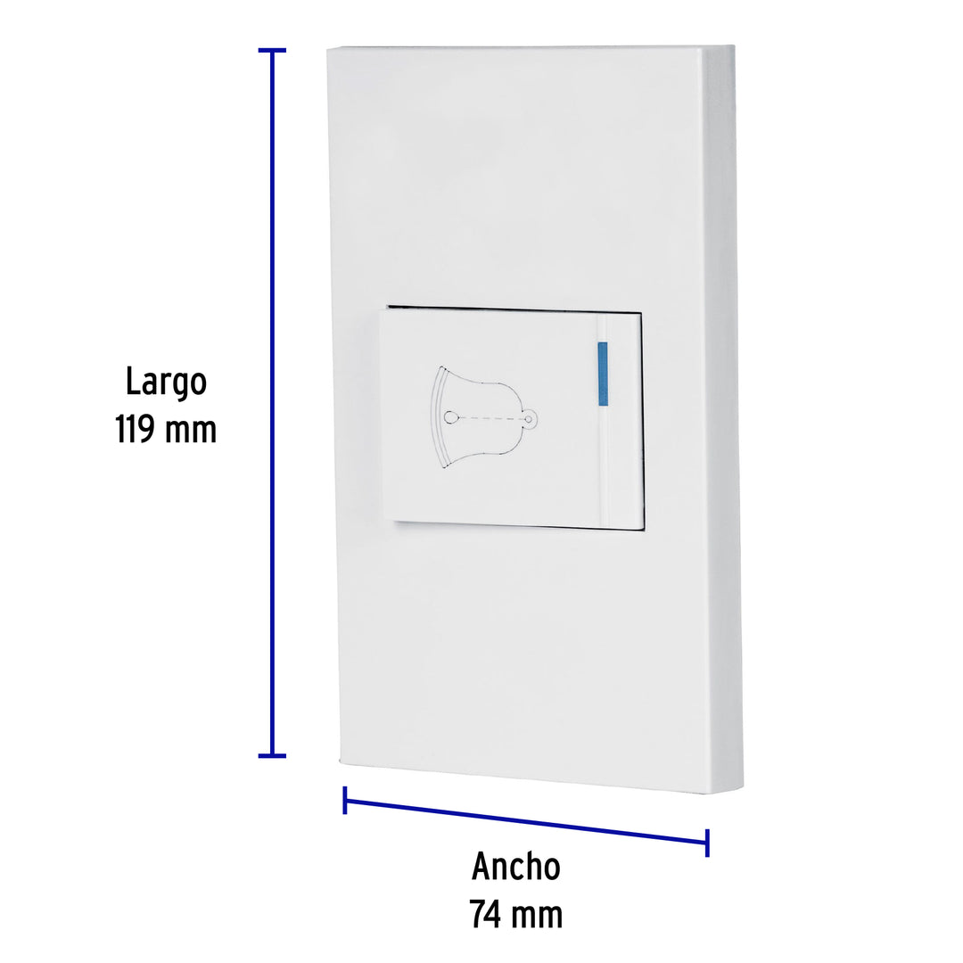 Placa Armada 1 Interruptor De TIMBRE,1.5MOD, Española,blanco