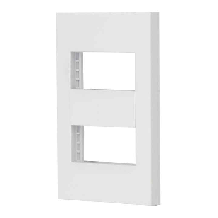 Placa 2 Módulos Línea Española, Color Blanco