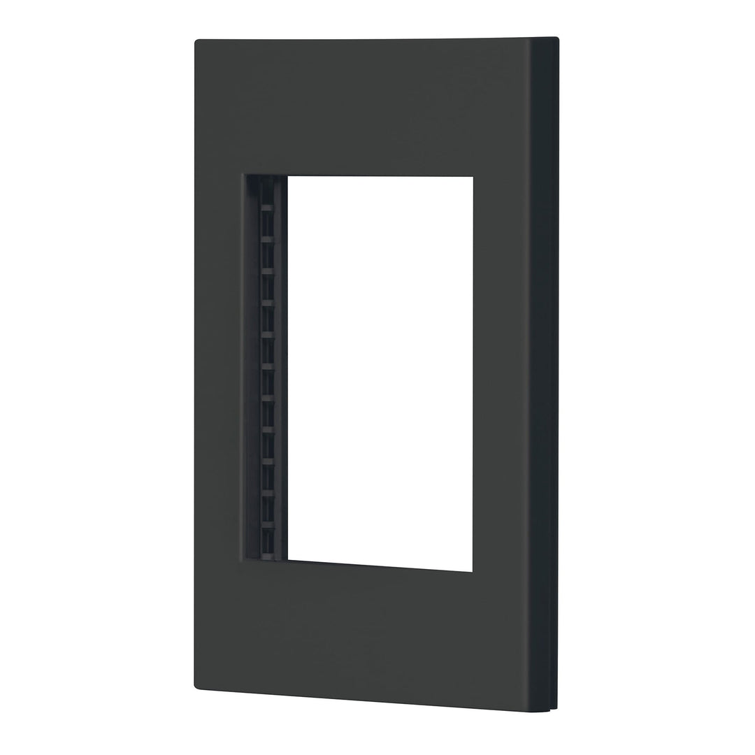 Placa 1 Ventana, 3 Módulos, Línea Española, Color Negro