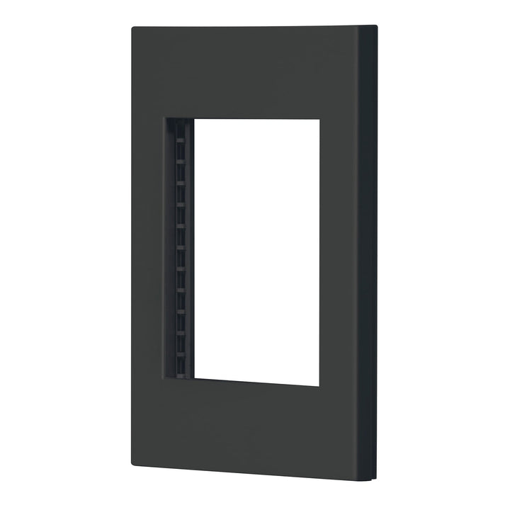 Placa 1 Ventana, 3 Módulos, Línea Española, Color Negro