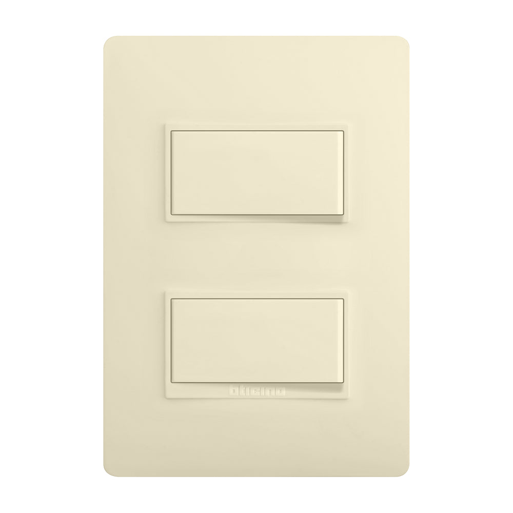 Placa Switch Doble Marfil Luzica 15AMP Bticino