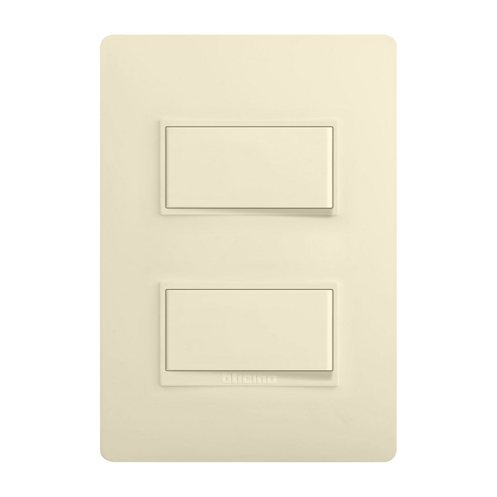 Placa Switch Doble 3 Vias Marfil Luzica 15AMP Bticino