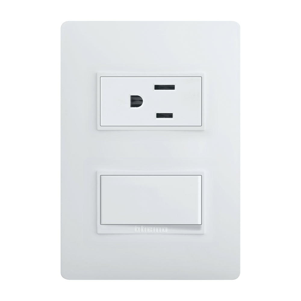 Placa Combinada Blanco Luzica 15 Amp Bticino