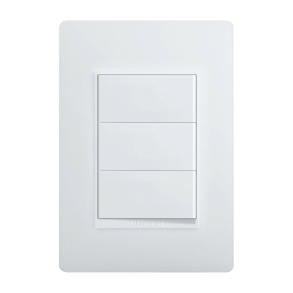 Placa Switch Triple Blanco Luzica 15AMP Bticino